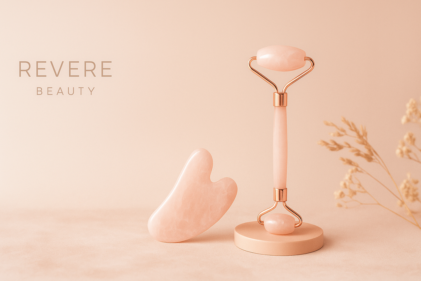Gesichtsmassage Tools in Rosé Optik